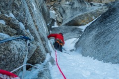 Micah heading up the Spiral pitches.