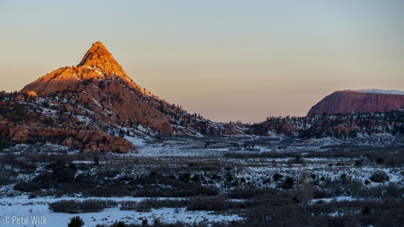 Snow always punctuates any landscape with its contrast.  These contrats are that much more distinct in the desert.