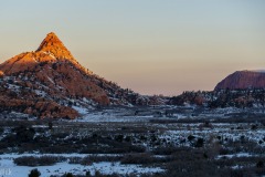 Snow always punctuates any landscape with its contrast.  These contrats are that much more distinct in the desert.