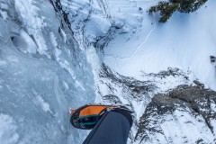 After getting established on the ice.  Its straight down 60-70m to the ground from here.