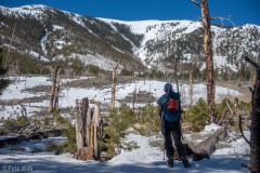 Getting a view of Mt. Ellen and the main slide paths from the summit ridge.