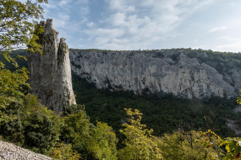 The first climbing zone in Croatia we visited.  While I would have like to climb the tower it was too hot to be worth it.  Amazingly the shady side had very little established climbing on it.