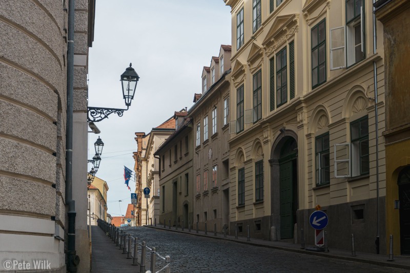 City street in the capitol, Zagreb.