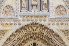 Entrance detail of Cathedral of Zagreb.  The cathedral was closed so we couldn't go inside.  Croatia is predomonately Catholic.