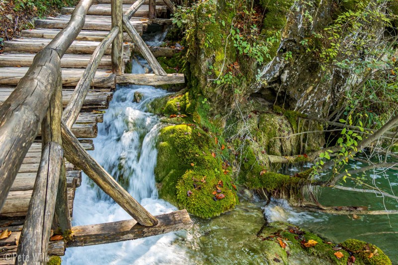 The park as a multitude of boardwalks to allow safe exploration of the sights.  Often these boardwalks go along or over waterfalls.