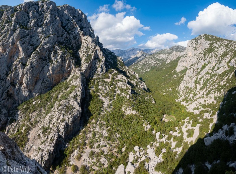 View looking up canyon.