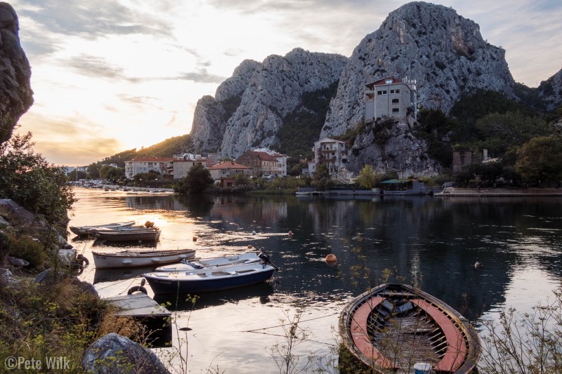 Evening at our final location in Omiš.  Here the biggest river in Croatia, the Cetina, meets the Adriatic Sea.