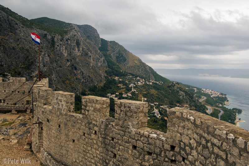 The via ferrata leads to an 15th century fortress at the summit, were we could take the hiking trail down.  Great views over the Adriatic Sea.  The fortress provided safety for residents of the town when the Ottomans decided to attack.