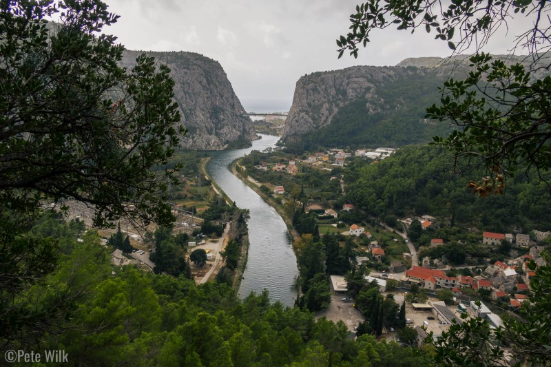 On our last climbing day we went to the biggest wall in Omiš and climbed a multipitch route.  The weather was questionable enough we didn't get on a route that went to the top though.  However the weather just looked threatening all day and we could have climbed the route we wanted.  A couple other parties did bigger routes.