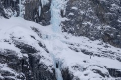 Nuclear Winter (WI6) is a little farther than Popsicle Toes from the cabin, but on the opposite side of the canyon.  We didn't end up getting on this one.