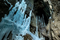 These ice stalagmites were 10-12 ft tall.  The cave itself is around 70 ft tall and almost as deep, at least what we could see.