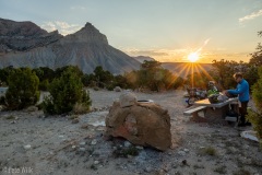 Nice sunrise at camp.  Having the picnic table and toilet was a nice bonus.