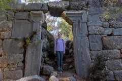 The site has no preservation or infrastructure.  In someways this seems like some history is being lost.  On the other hand it provided a raw adventure for us to explore and scramble around the ruins.  This lintel will likely not be in place for much longer.