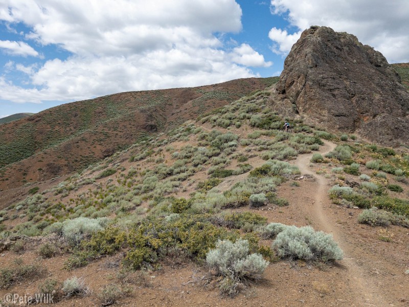 Really cool volcanic rock in this area and few trees.  Good thing it was a cool breezy day.