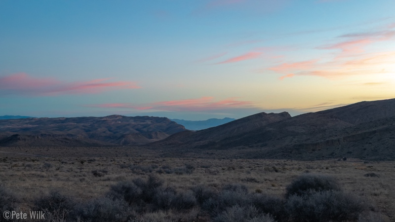 Sunset after getting back to our camping spot in the van.