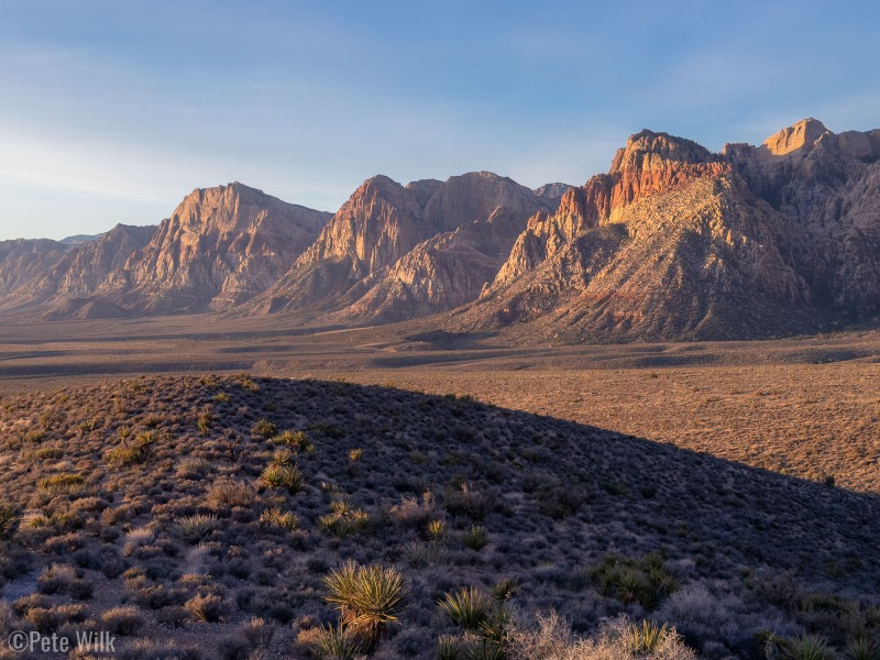 Beautiful sunrise views on the peak of Red Rocks from the loop road.