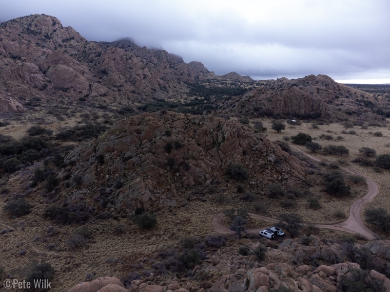 Showery, moody day on the West side of the Stronghold.