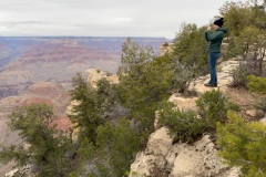 Carly checking out the enormity of the Grand Canyon.
