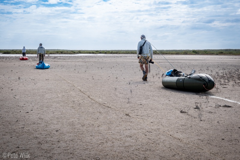 Another benefit to the packraft is portages are easy on the sand.