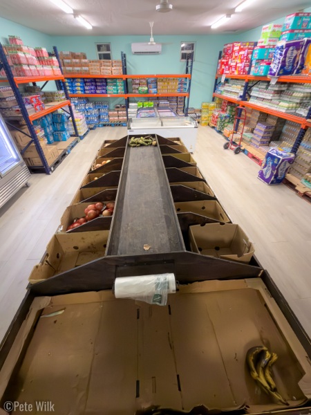 Produce section at the end of the delivery cycle.