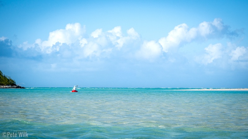 Kyle and looking toward the barrier reefs and the open ocean.