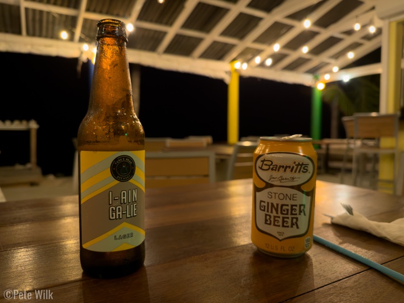 While English is the official language of the island, Creole is frequently spoken by residents.  The beer is the phonetic version of “I ain’t gonna lie”.