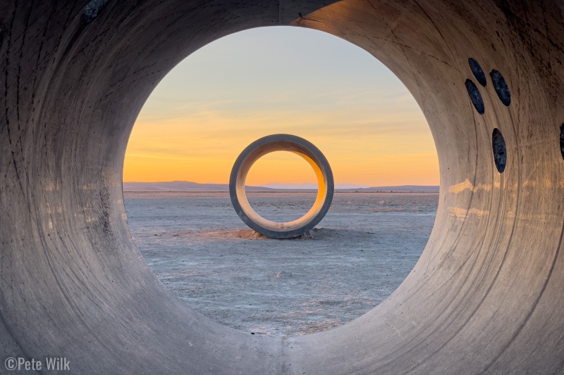 The tunnels are 9ft diameter and 18ft long.  They are aligned with the winter and summer solistic.  We were one day past the equinox, so literaly 1/2 step out of phase.  However I think this still made for some great photos.