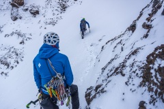 Doug leading the way across Avalanche Gulch gully.