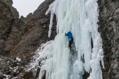 Pulling out of the ice chimney.