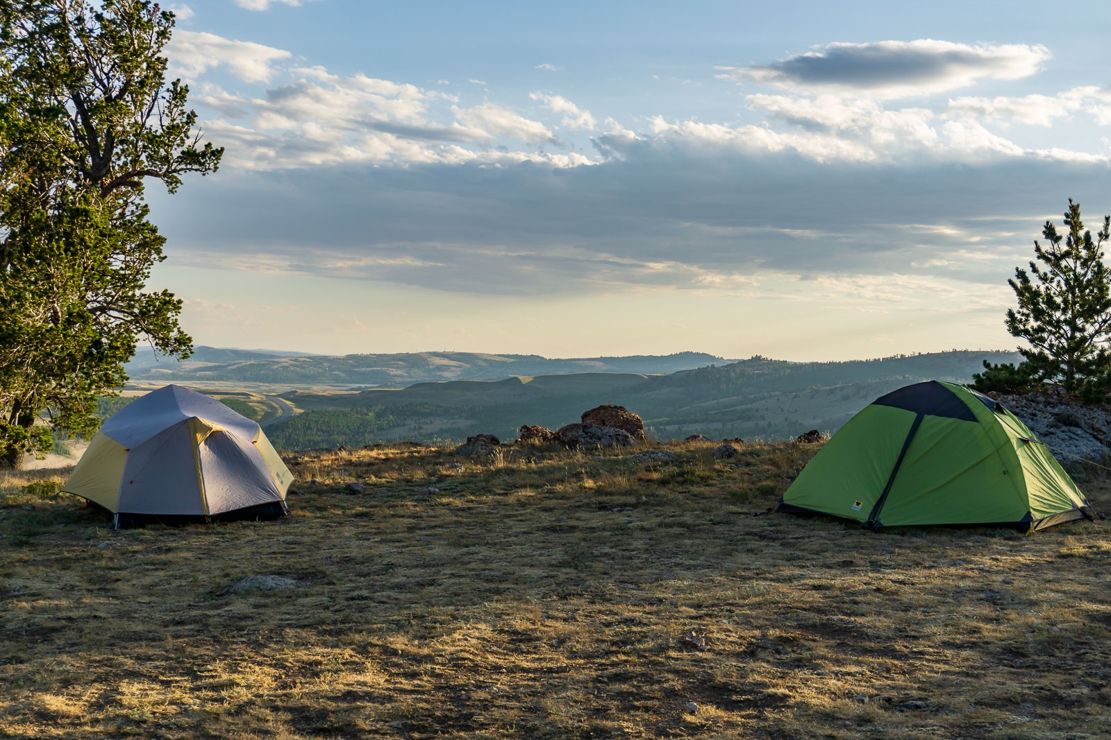 A beautiful afternoon view from our campsite at Wild Iris.